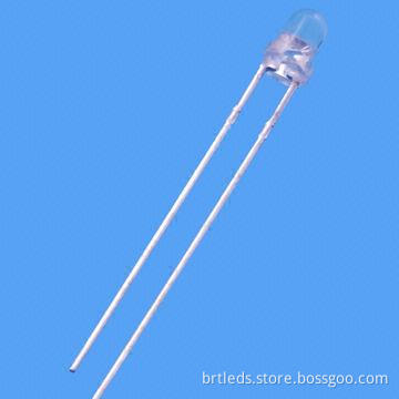3mm Round LED Lamp, Super Yellow Color (590nm) with Water Clear Lens, 2,200mcd, 30&deg Viewing Angle